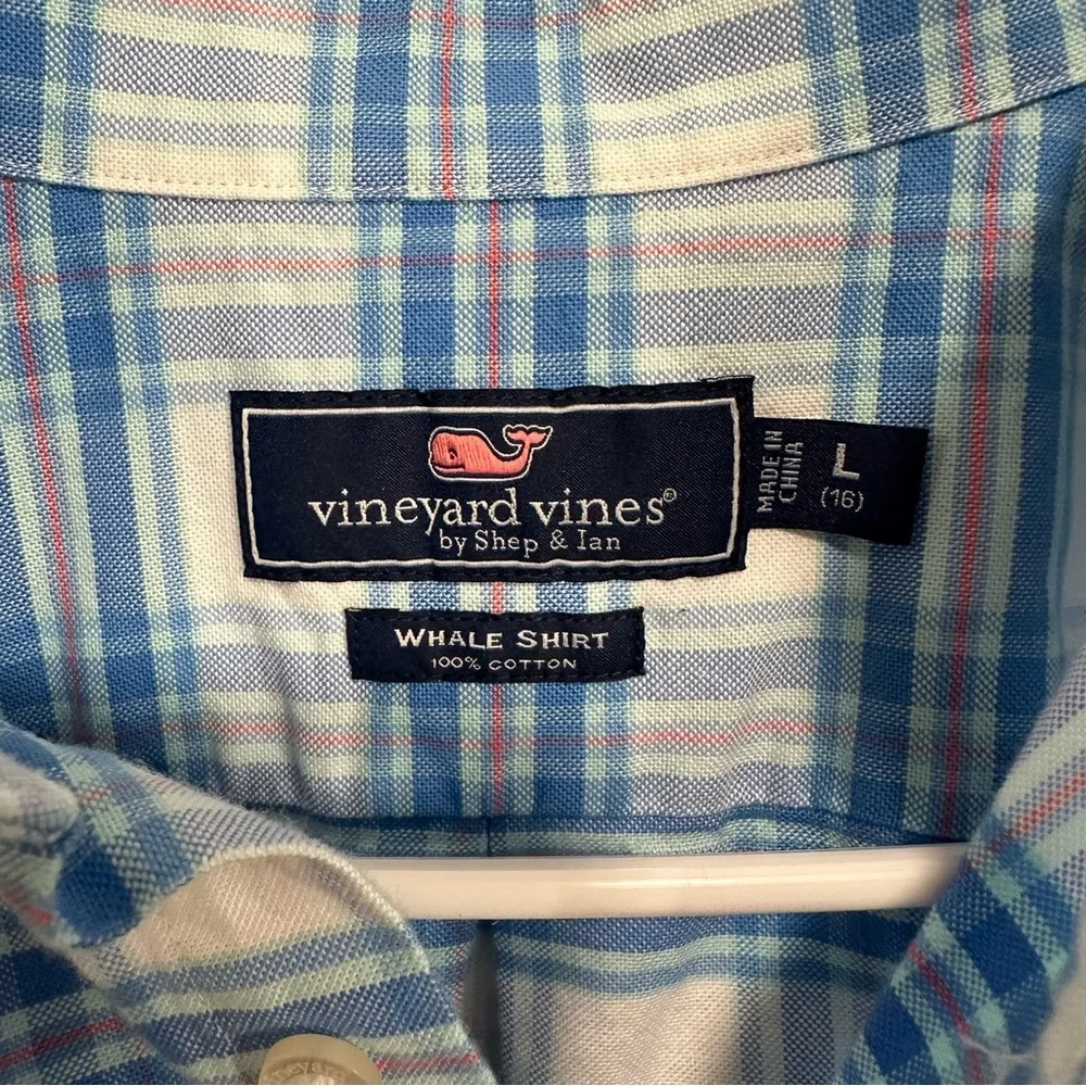 Vineyard Vines Button Down Plaid Long Sleeve Whale Shirt